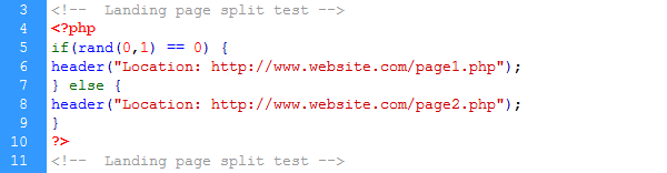 Split Testing Codes